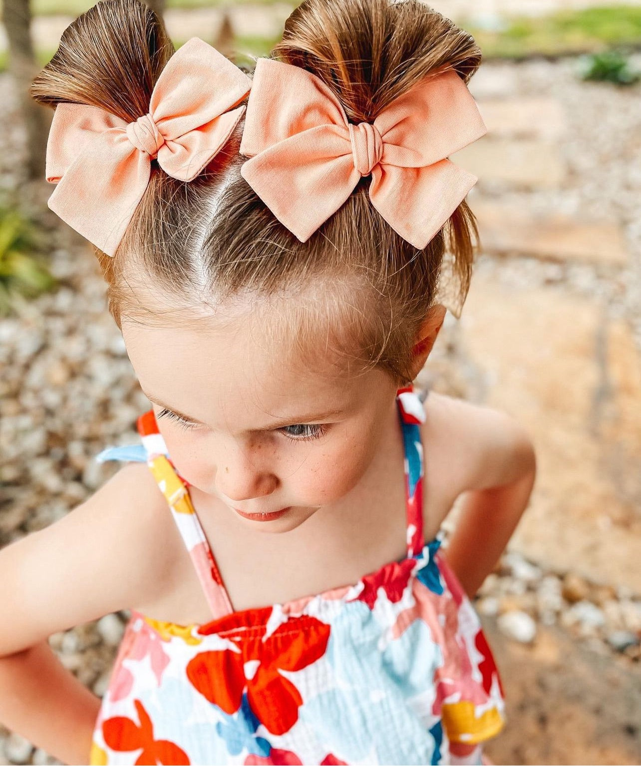 Peach Hand-tied Bow