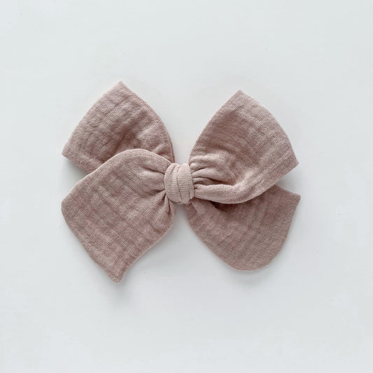 Taupe Gauze Hand-tied Bow