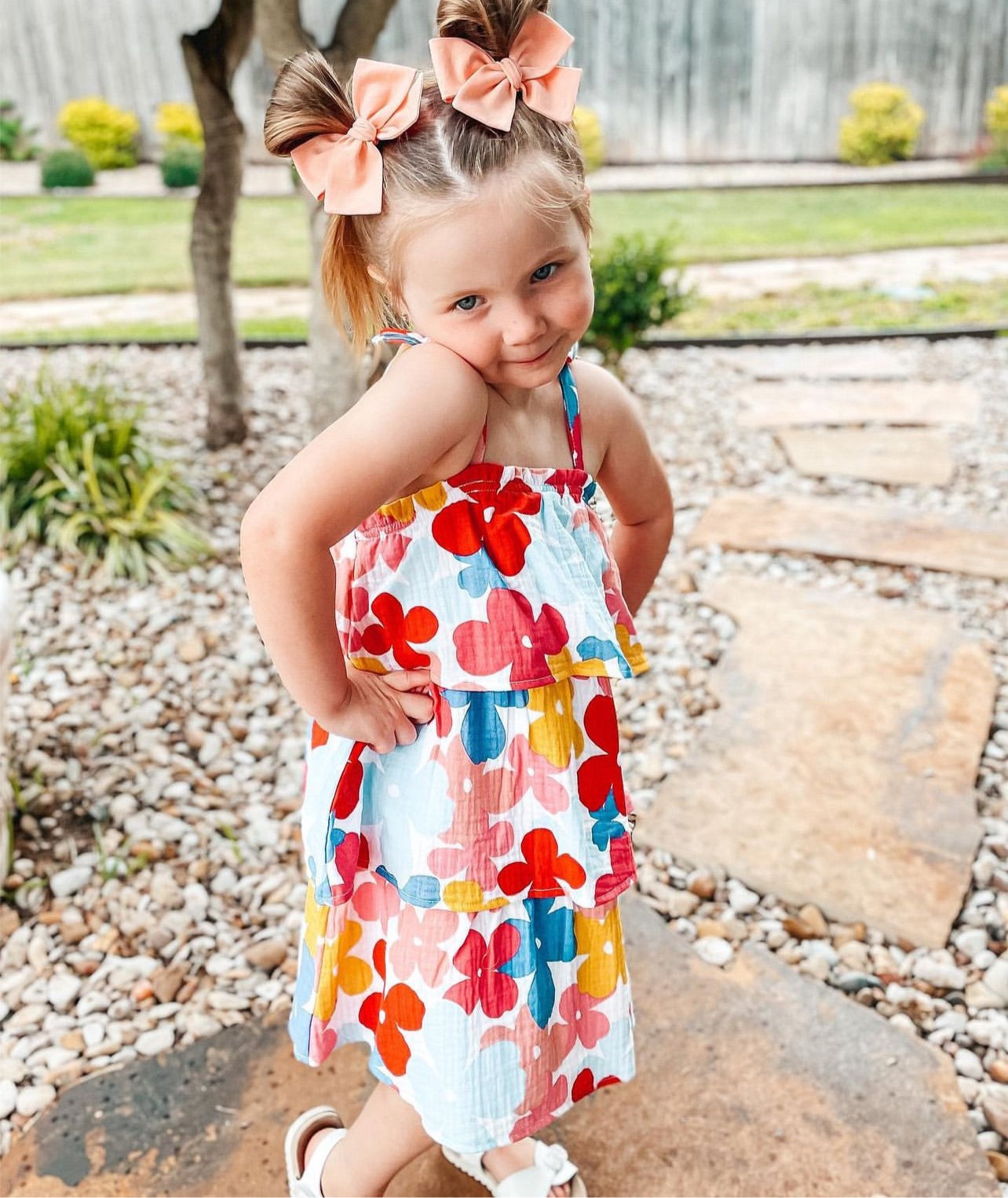 Peach Hand-tied Bow