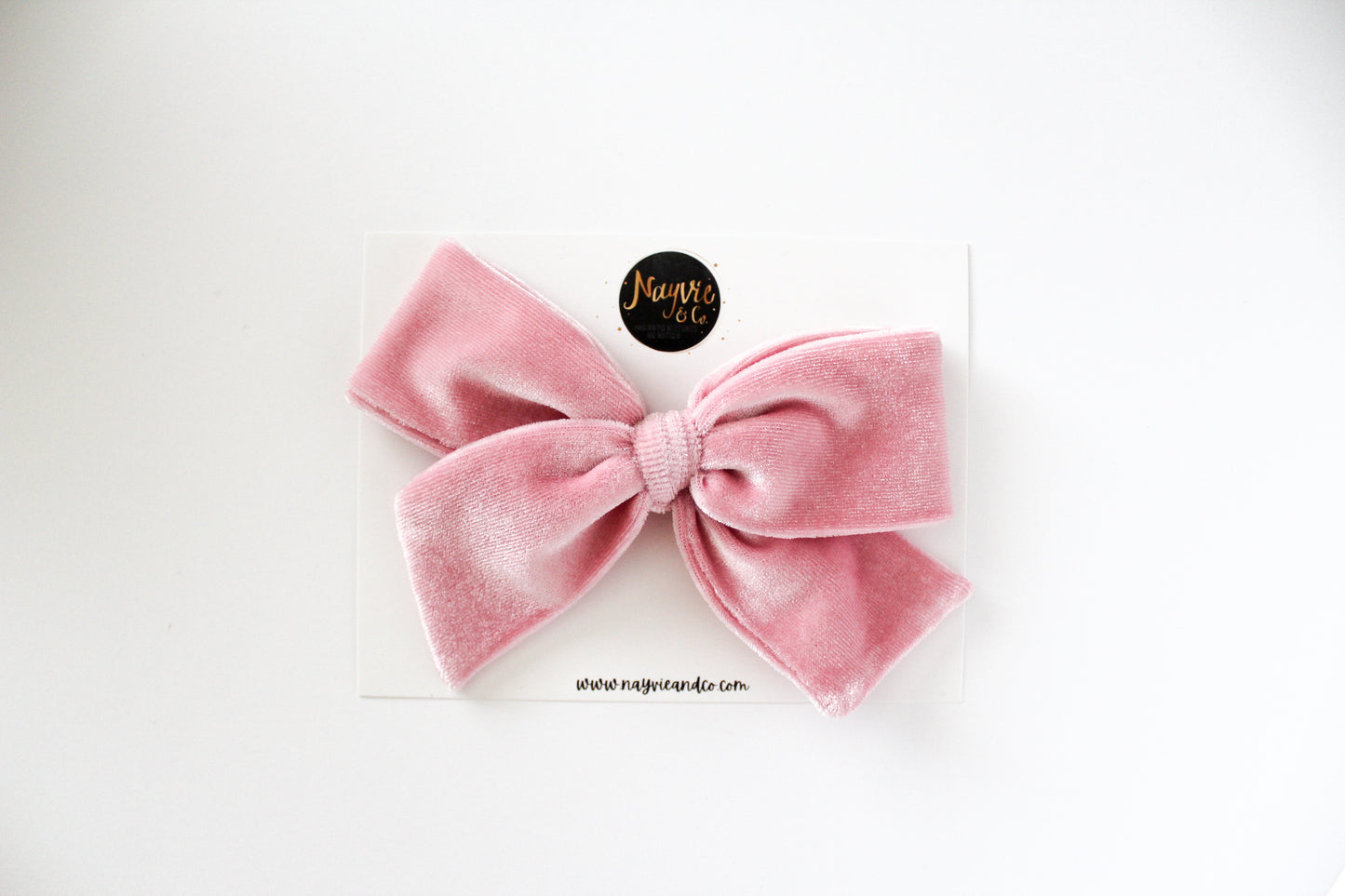 Baby Pink Velvet Hand-tied Bow
