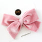 Baby Pink Velvet Hand-tied Bow