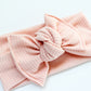 Blush Ribbed Tie-on Headwrap