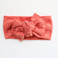 Bright Heathered Coral Ribbed Tie-on Headwrap
