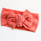 Bright Heathered Coral Ribbed Tie-on Headwrap