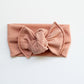 Dusty Rose Ribbed Tie-on Headwrap