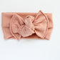 Dusty Rose Ribbed Tie-on Headwrap