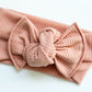 Dusty Rose Ribbed Tie-on Headwrap