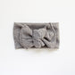 Gray Mini Ribbed Tie-On Headwrap