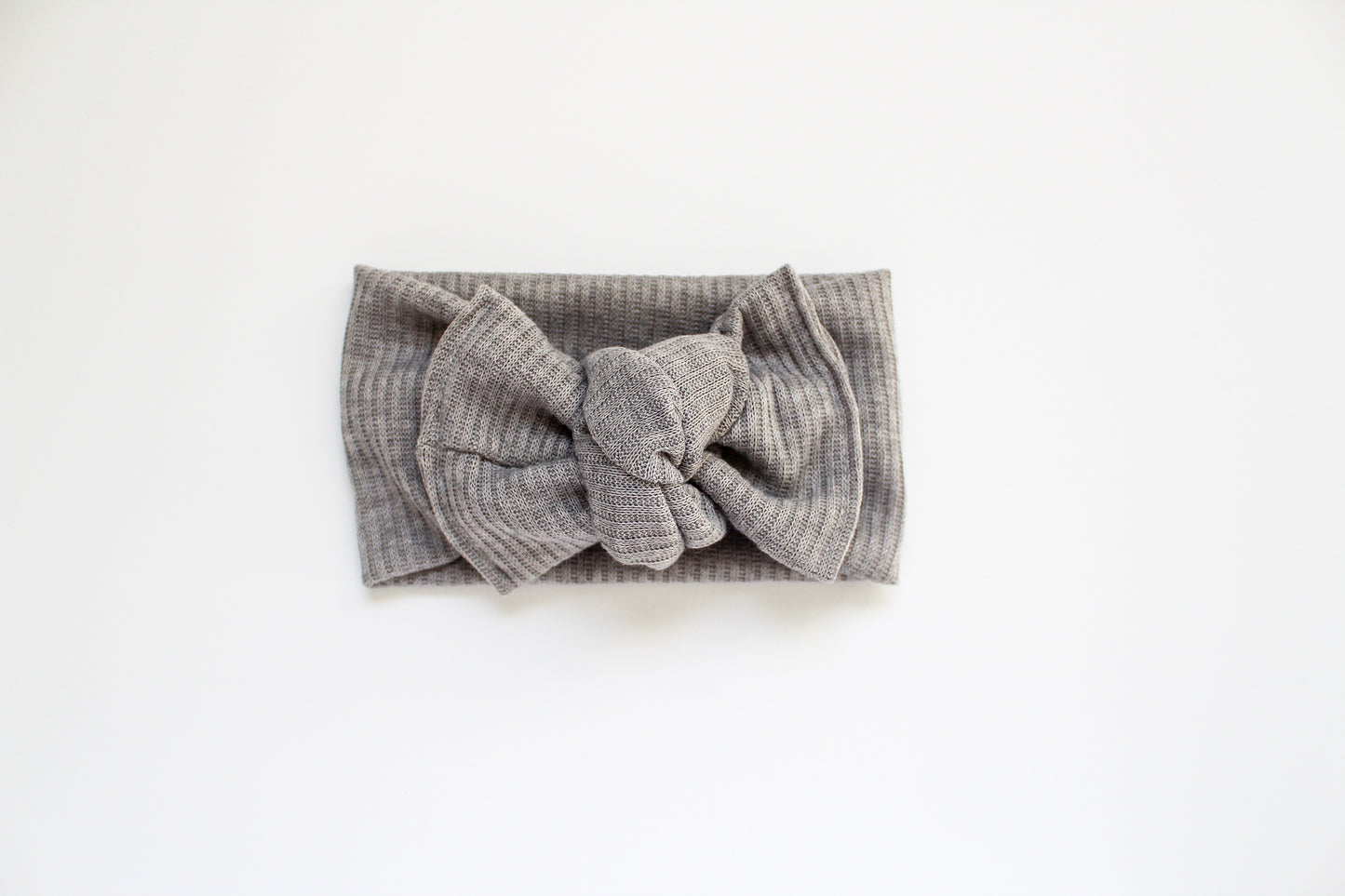 Gray Mini Ribbed Tie-On Headwrap