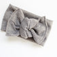 Gray Mini Ribbed Tie-On Headwrap