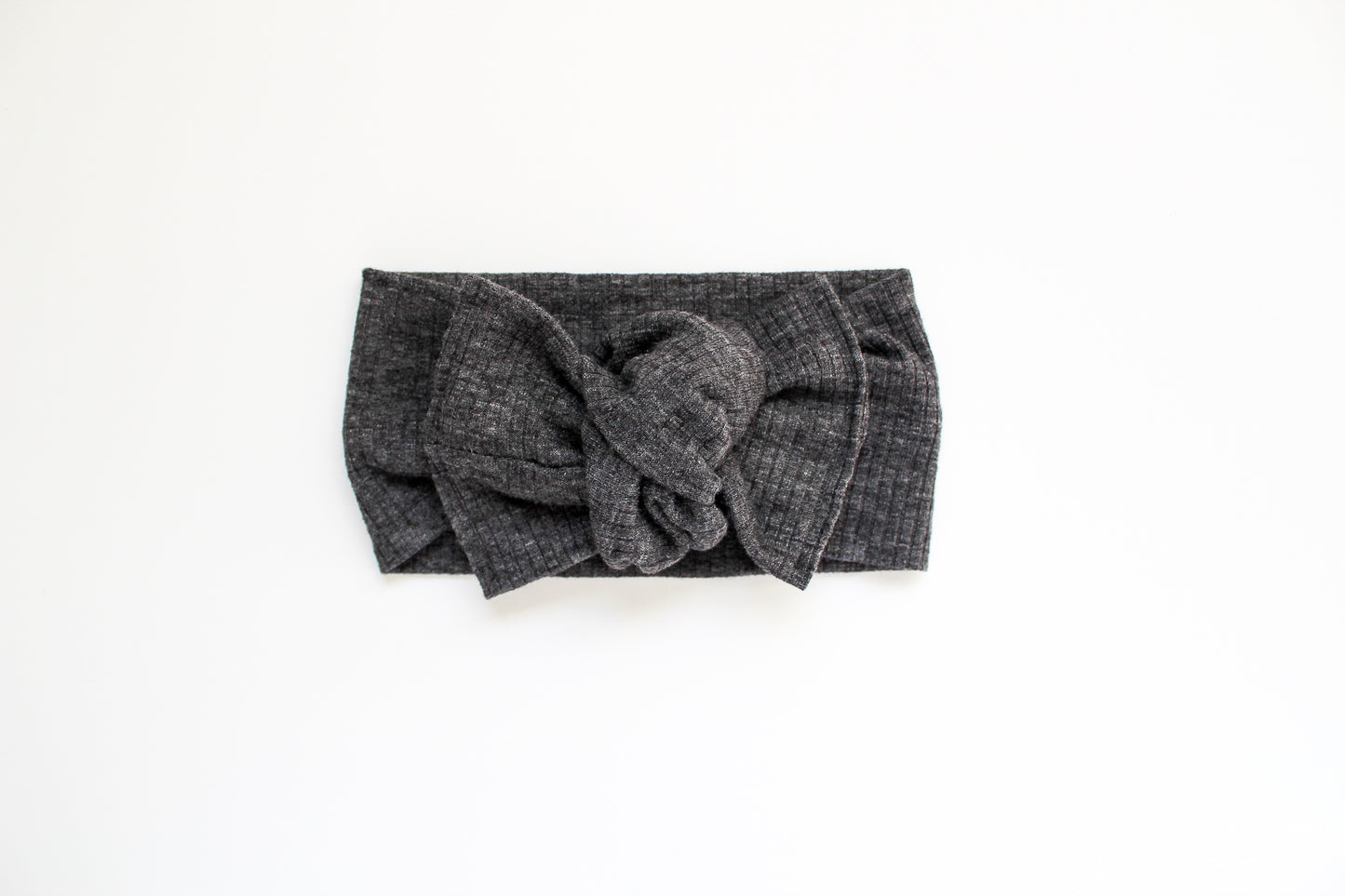 Heathered Charcoal Ribbed Tie-On Headwrap