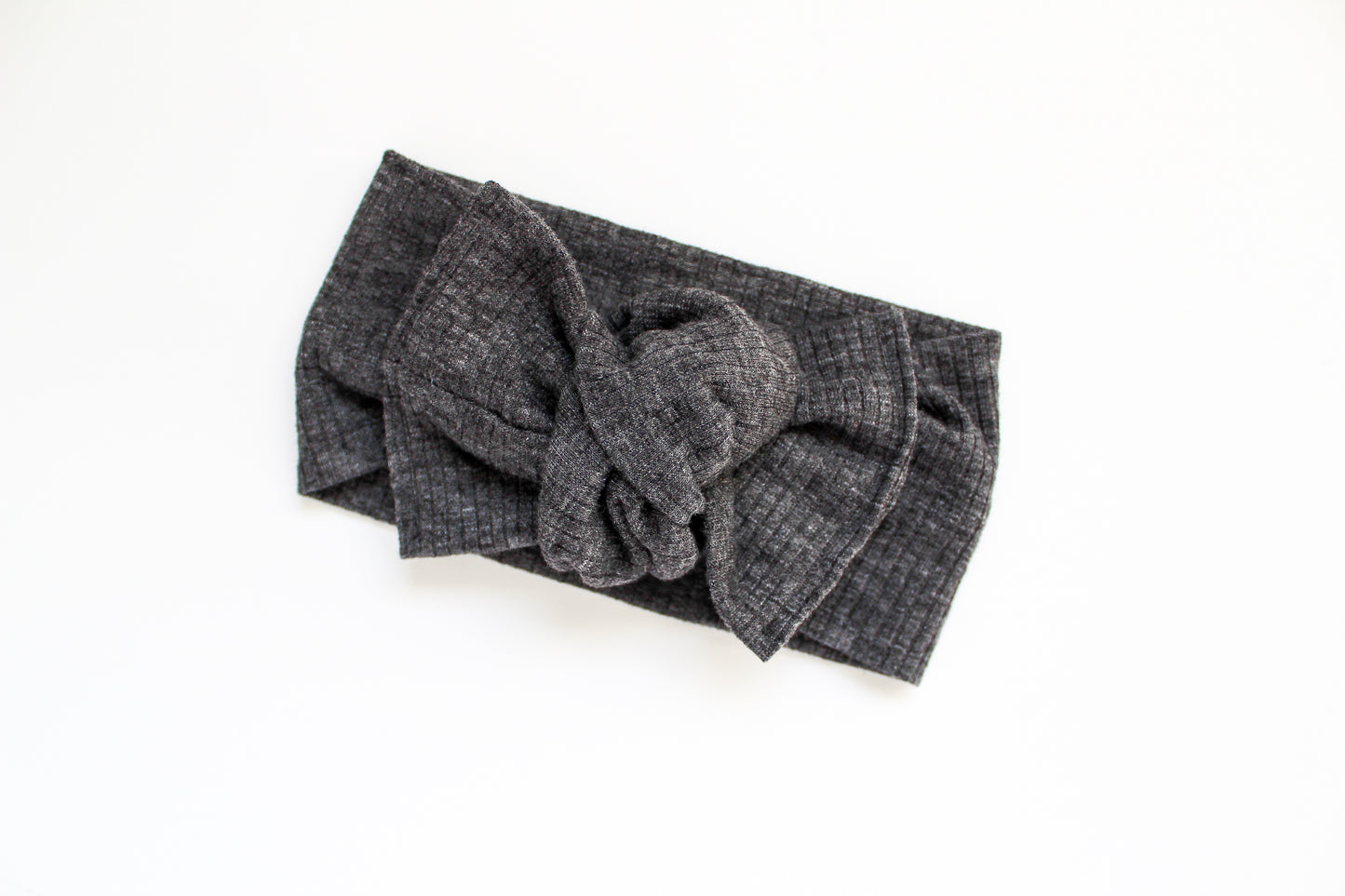 Heathered Charcoal Ribbed Tie-On Headwrap