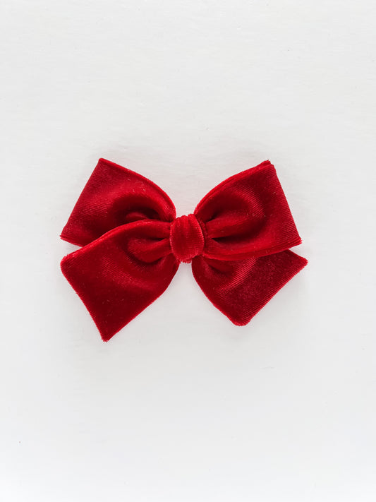 Red Velvet Hand-tied Bow