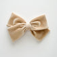 Champagne Velvet Hand-tied Bow
