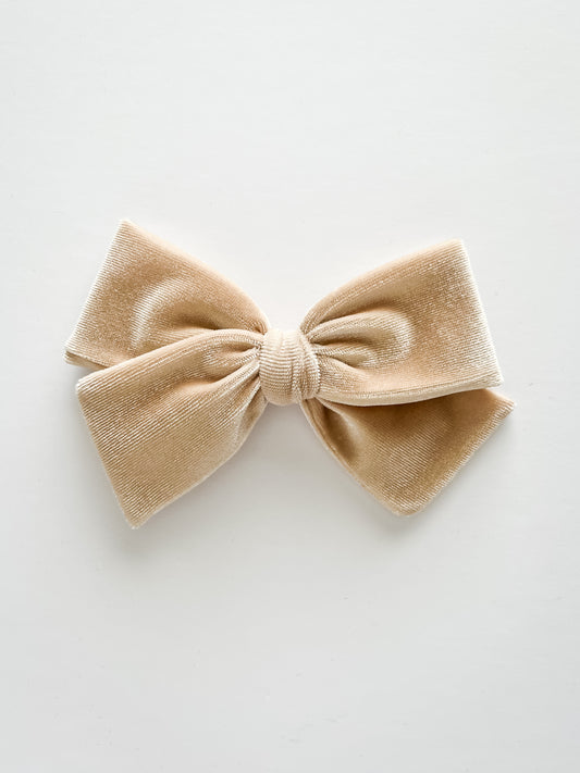 Champagne Velvet Hand-tied Bow