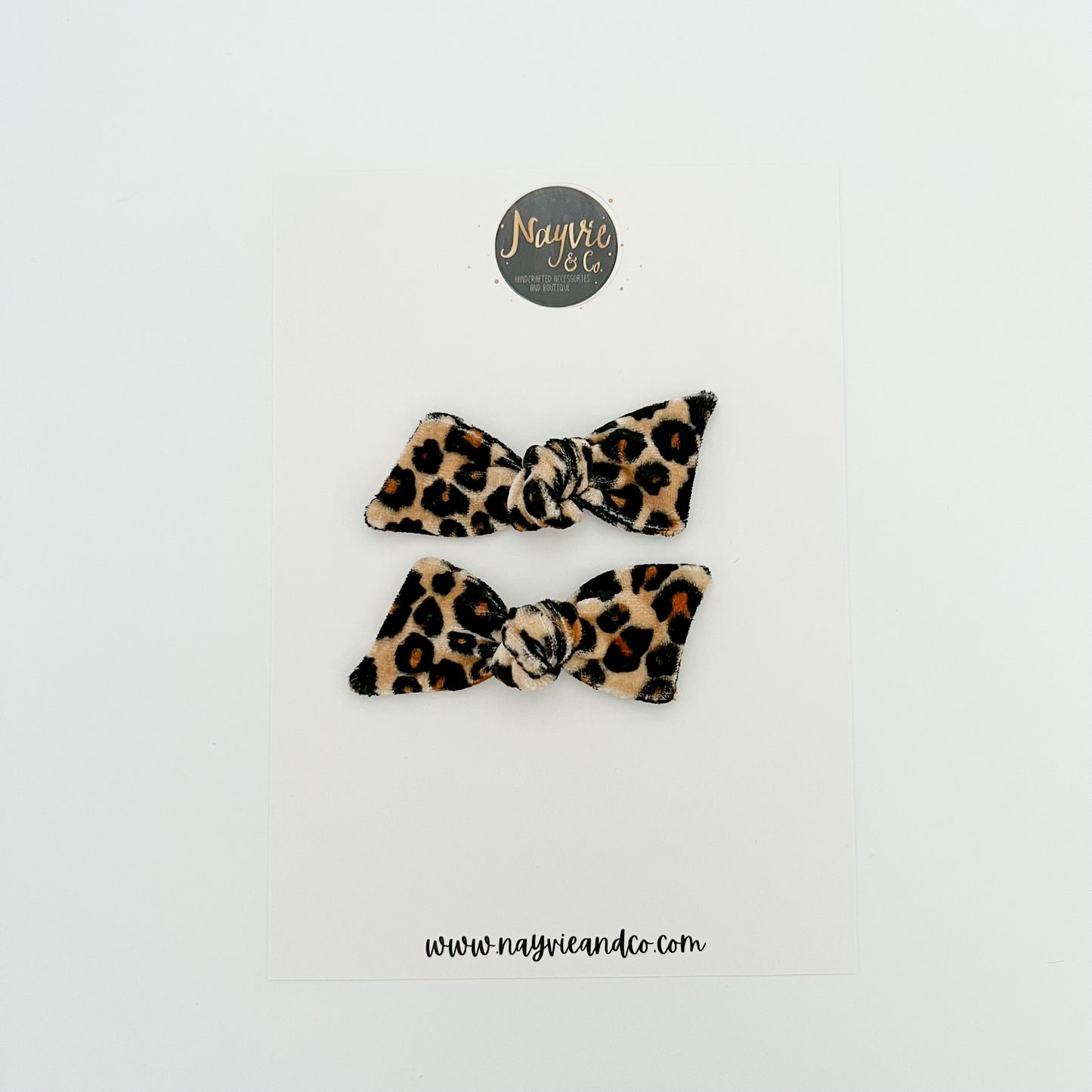 Leopard Velvet Twist Bow