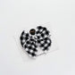 White and Black Gingham Fable Bow