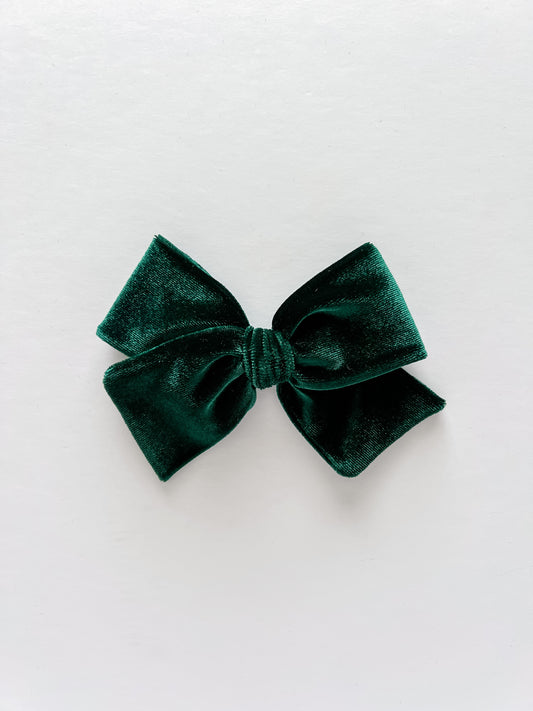 Evergreen Velvet Hand-tied Bow