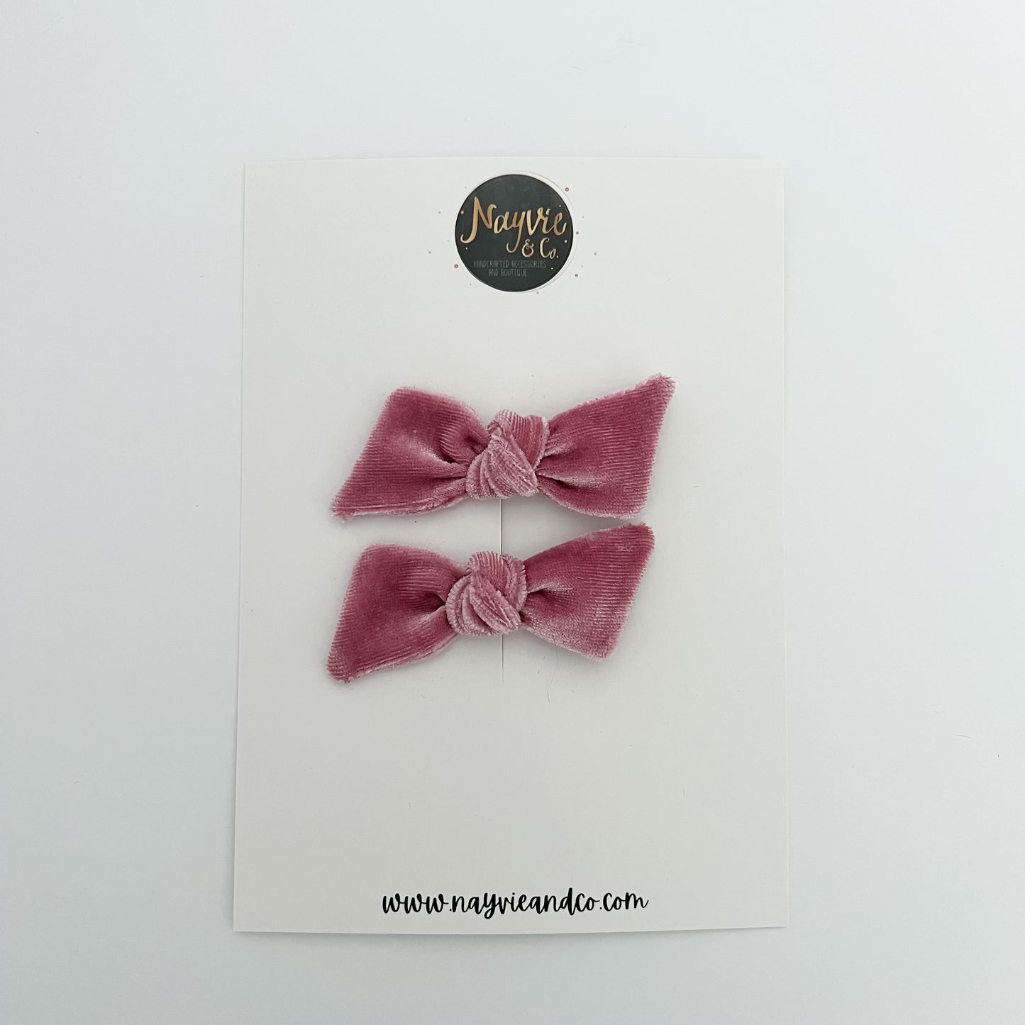 Dusty Mauve Velvet Twist Bow
