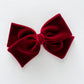 Cranberry Velvet Hand-tied Bow