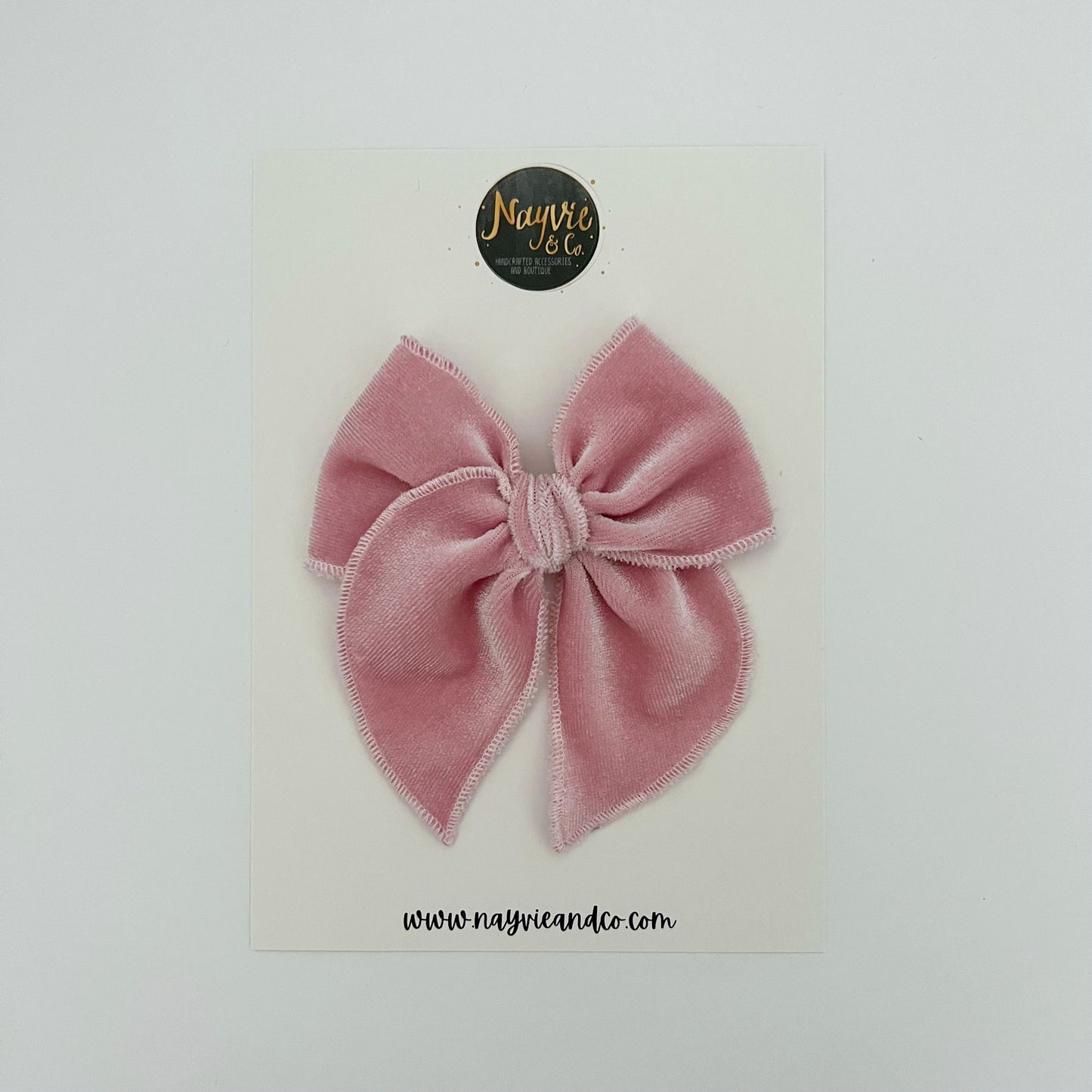 Baby Pink Velvet Fable Bow