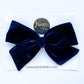 Navy Blue Velvet Hand-tied Bow